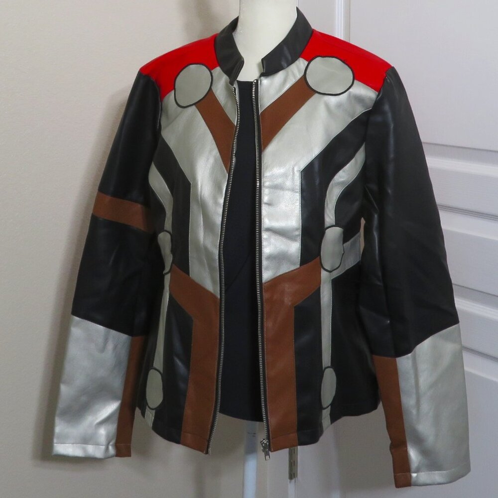 NWT Marvel Her Universe Thor Vegan Leather Jacket Women's Disney Cosplay Size XL